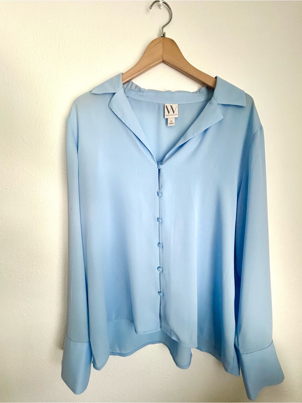 Worthington Pale Blue Blouse - XL